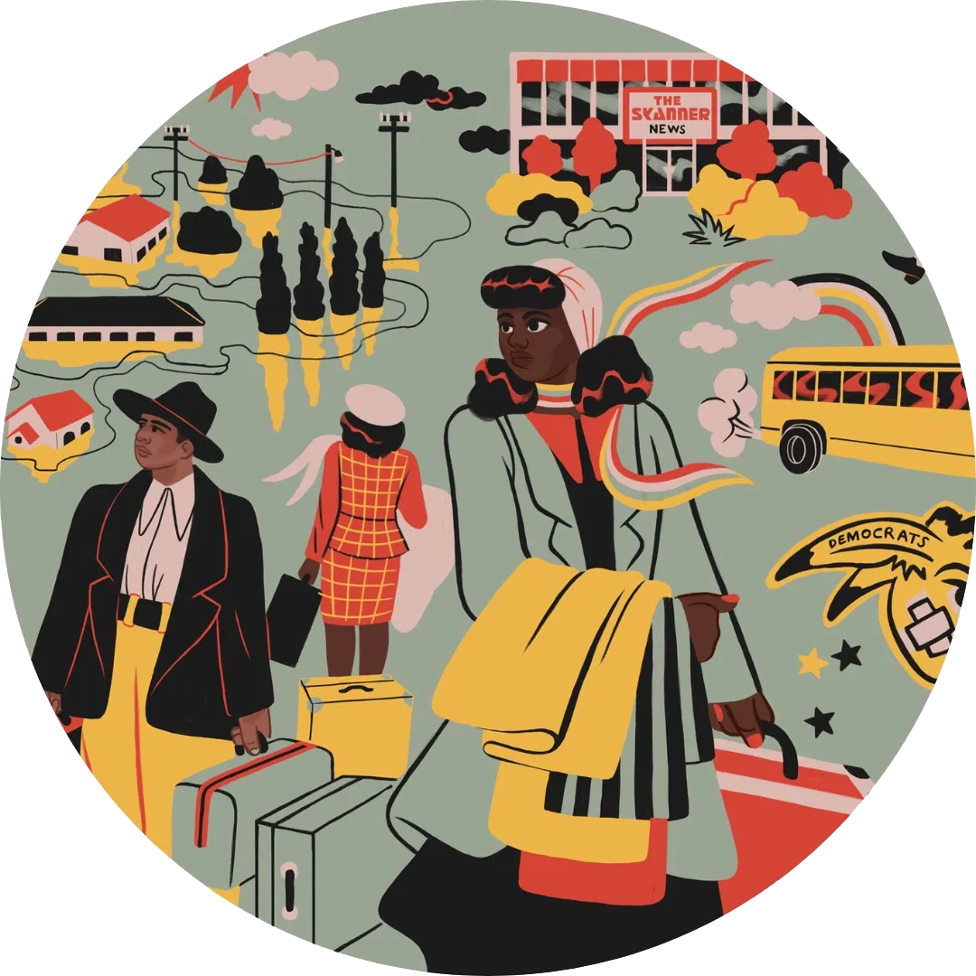 A collage depicting the Center for Oral History Research